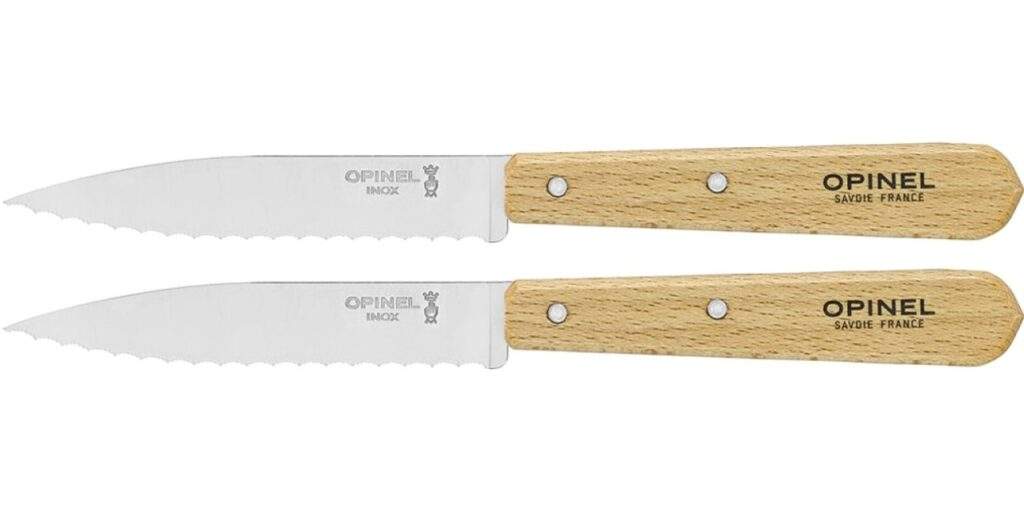 Set 2 coltelli Opinel seghettato N° 113 Naturale O-113-2