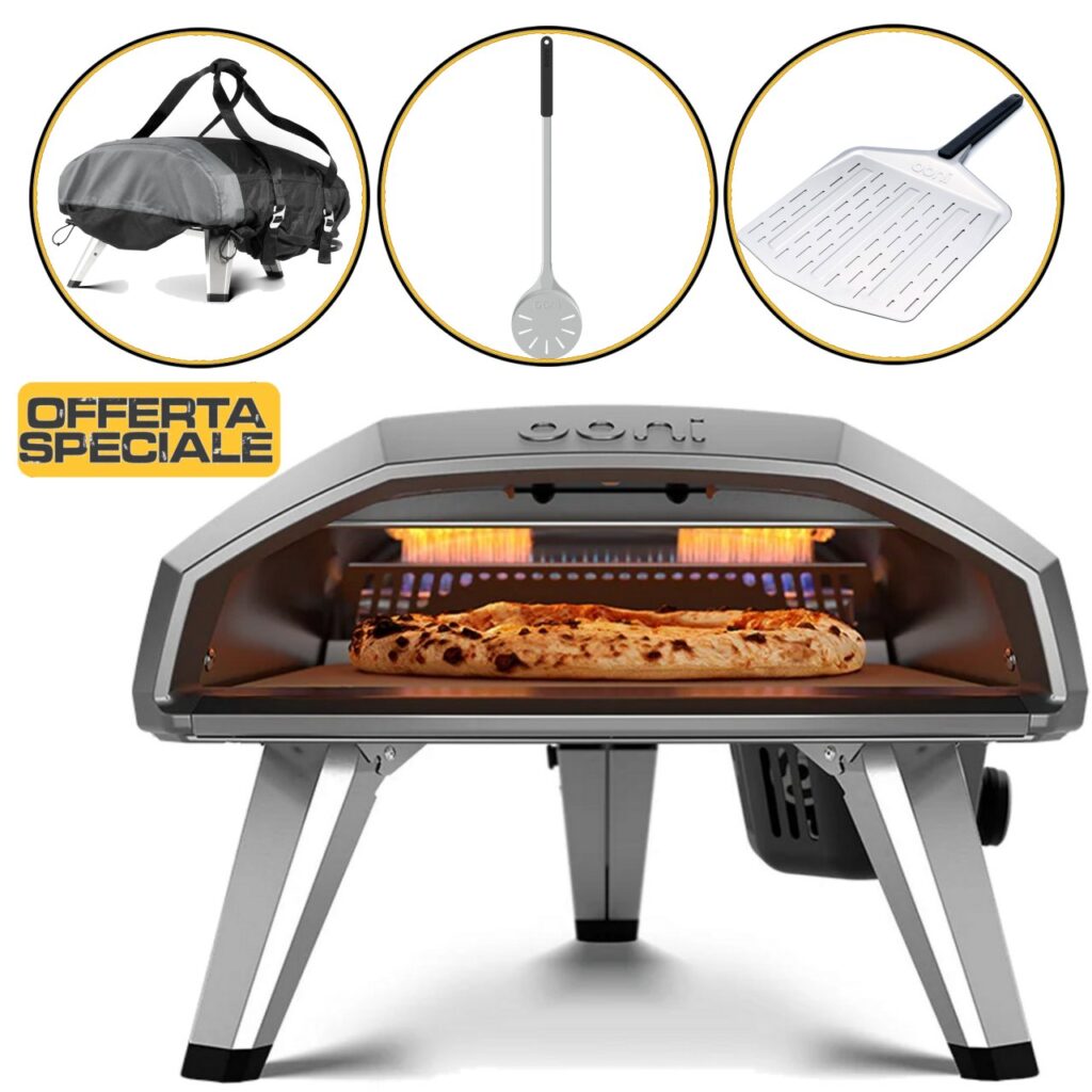 Kit forno pizza Ooni Koda 2 completo di pala forata giropizza e custodia Ooni